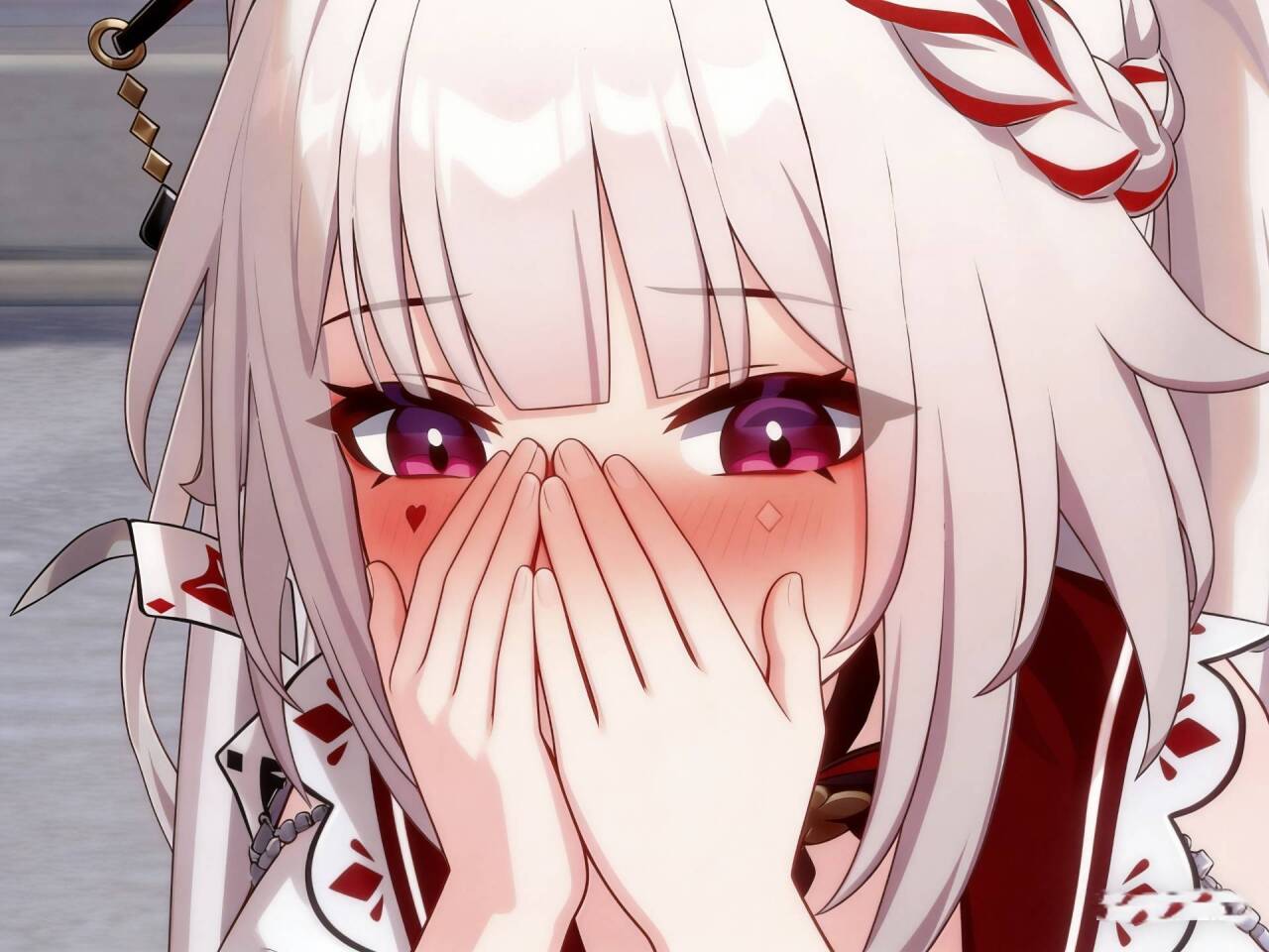 火花脸红